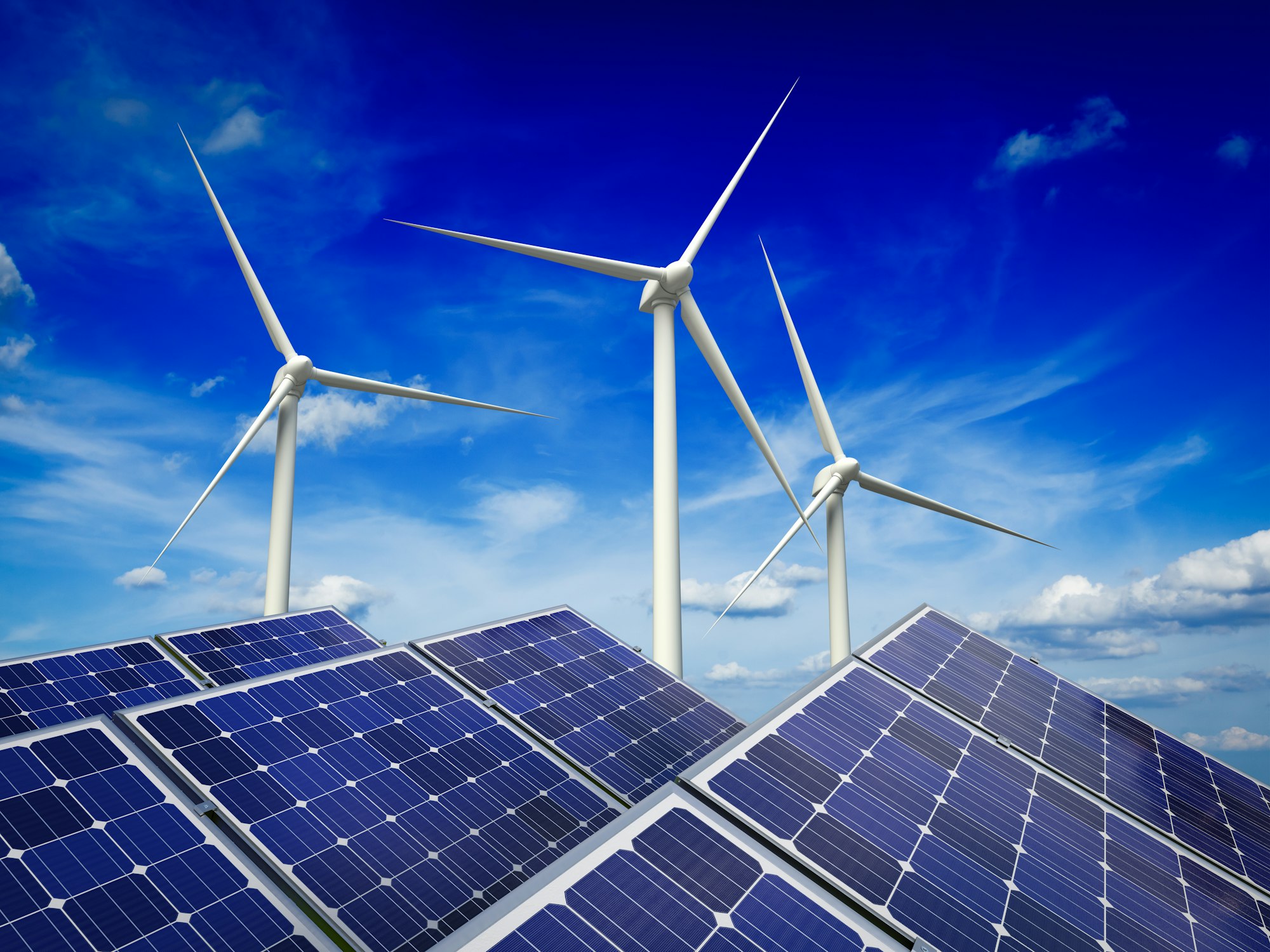 Solar battery panels and wind generators